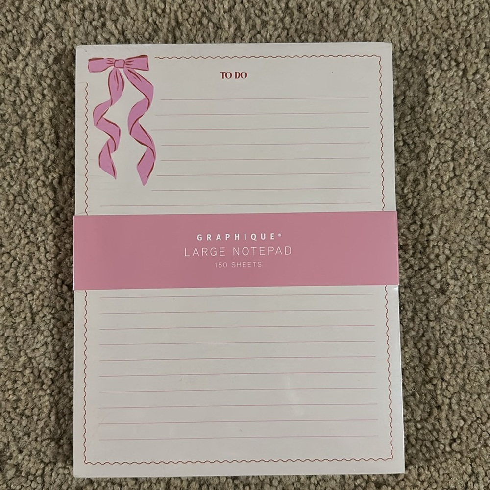 GRAPHIQUE - Large Notepad - Pink Bow